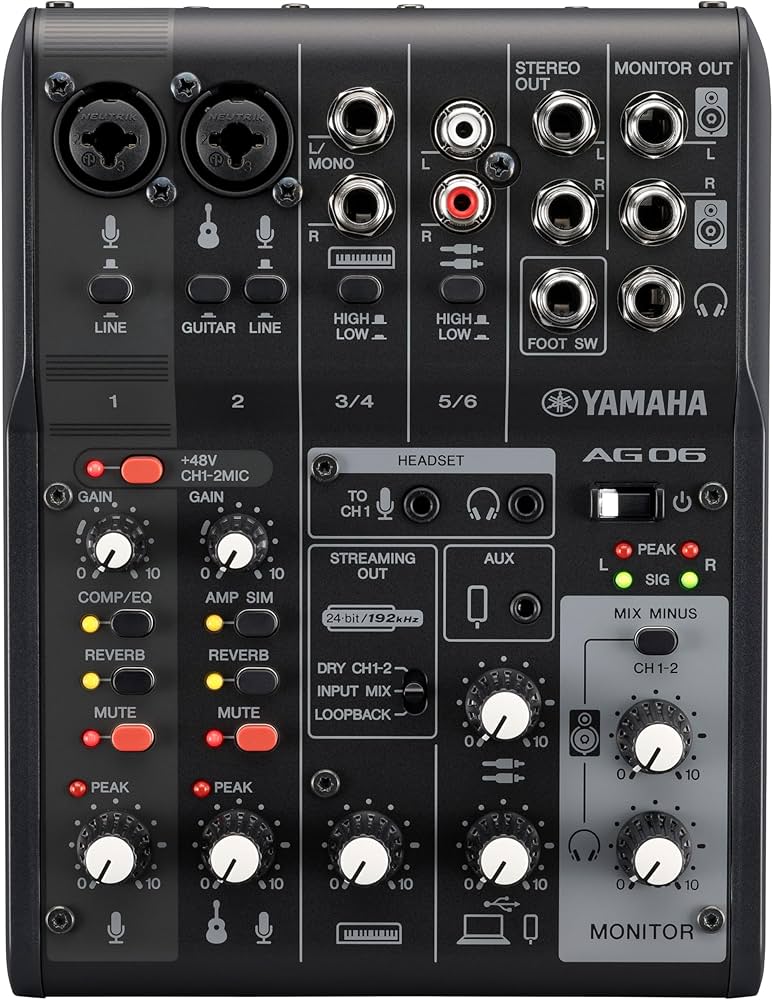 YAMAHA ライブストリーミングミキサー ブラック AG03MK2 B　ヤマハ Amazon | ヤマハ(YAMAHA) ライブストリーミングミキサー 6